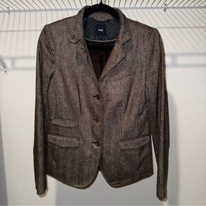 Vintage Gap blazer women’s herringbone tweed brown size 4